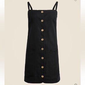 J. Crew NWT Claudia Linen Tank Sheath Dress Size Medium in Black